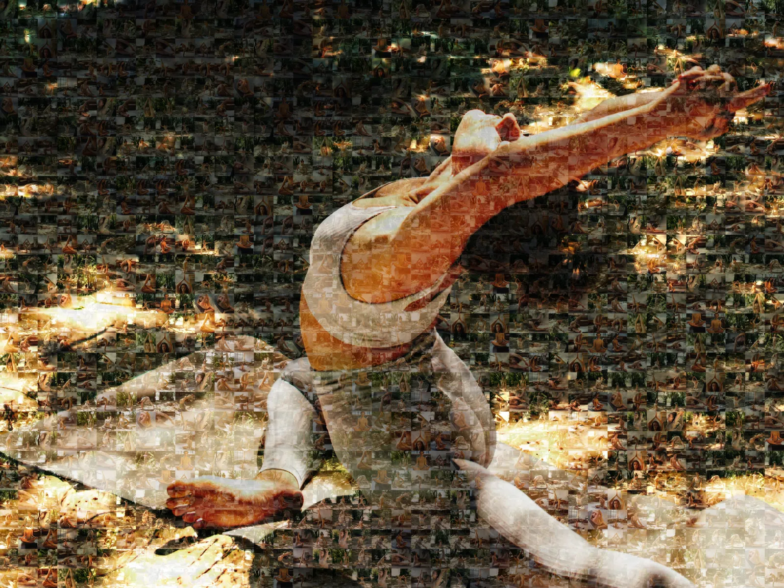 Yoga pose photo mosaic